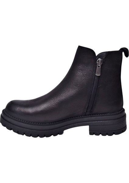 D24KB-4400 - B Kadın Deri Casual Bot Siyah fırsatları