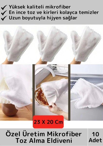 Premium Dayanıklı Yüksek Kaliteli Mikrofiber Pratik Çok Fonksiyonlu Temizlik Toz Alma Eldiveni 10'lu