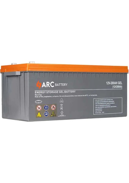 Arc Battery 12 Volt 200 Amper Jel Akü ( Üretim YILI:2024)