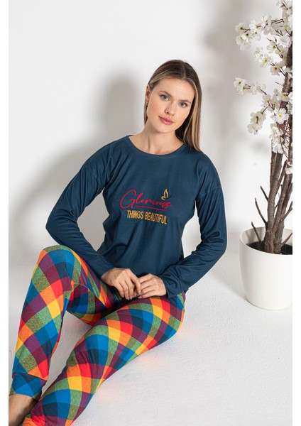 Kadın Termal Pijama Takımı 24483 Lacivert