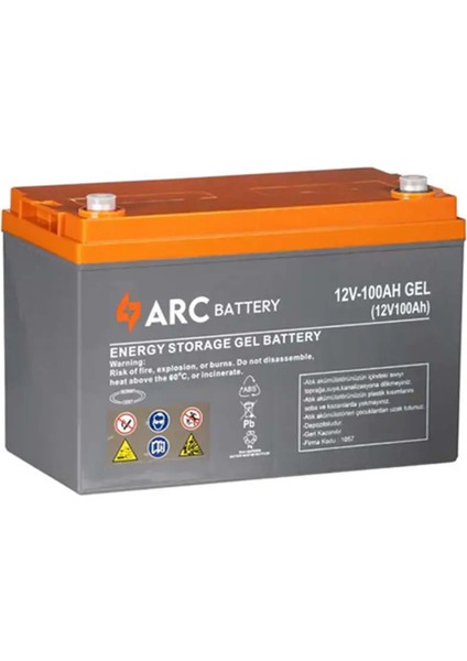 Arc Battery 12 Volt 100 Amper Jel Akü (Üretim YILI:2024 )