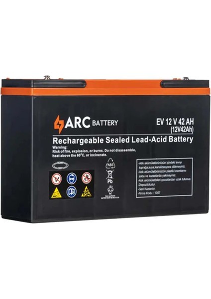 Arc Battery 12 Volt 42 Amper Elektrikli Bisiklet Aküsü (Üretim YILI:2024 )