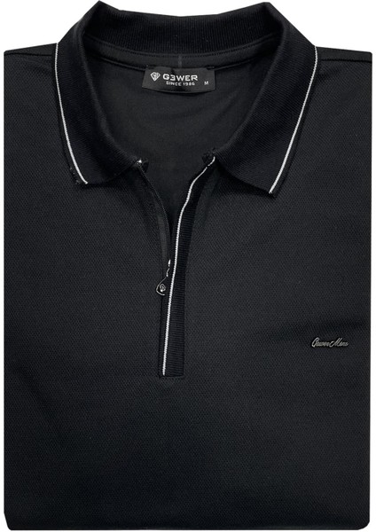 Slim Fit Erkek Polo Yaka Fermuarlı SWEATSHIRT-7027