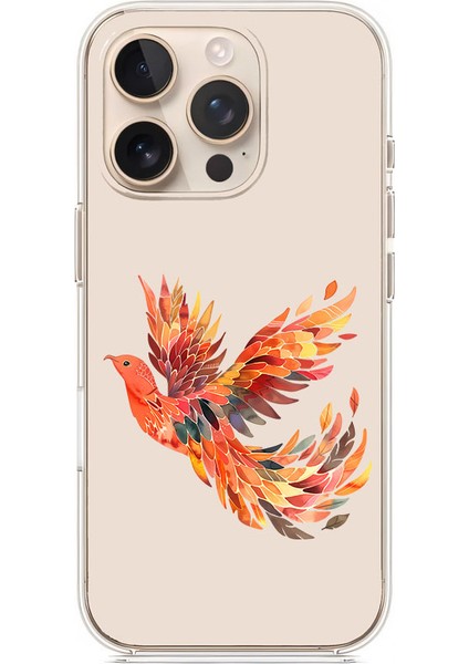 Apple iPhone 11 Pro Max Uyumlu Ateş Kuşu Desenli Silikon Kılıf