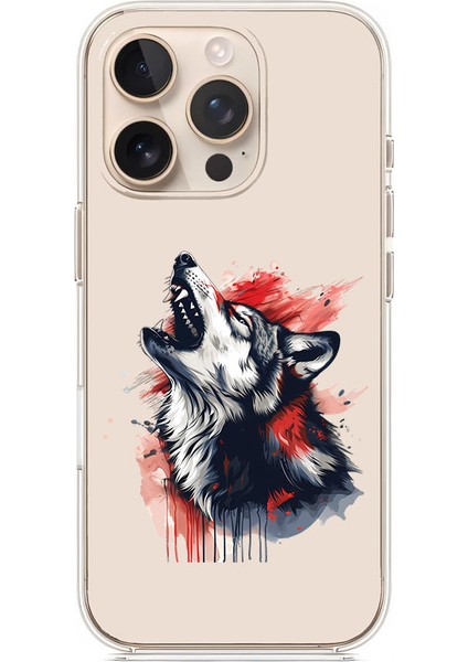 Apple iPhone 13 Pro Max Uyumlu Uluyan Kurt Desenli Silikon Kılıf