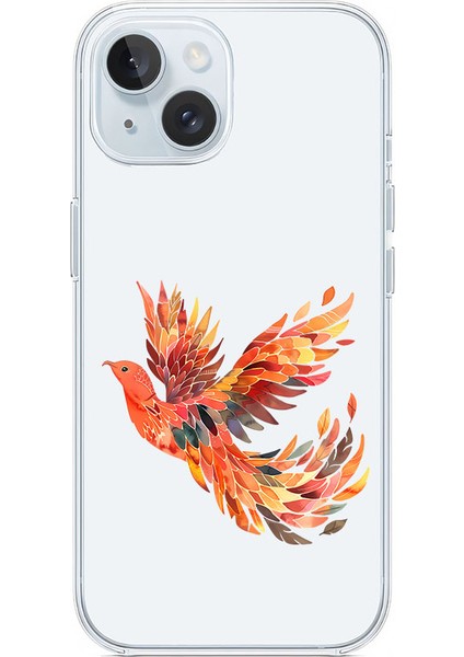 Apple iPhone 14 Plus Uyumlu Ateş Kuşu Desenli Silikon Kılıf