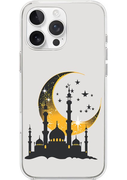 Apple iPhone 16 Pro Uyumlu Hilal Camii Desenli Silikon Kılıf
