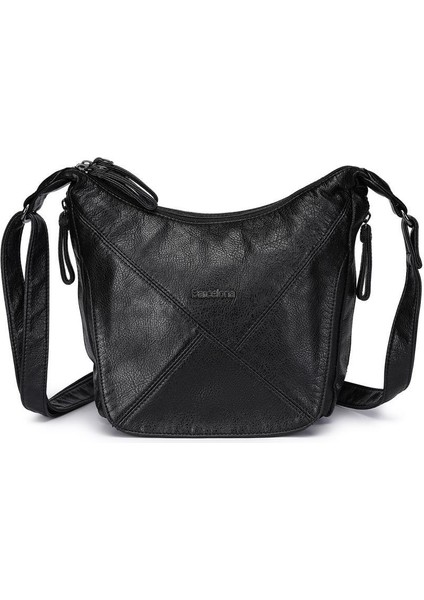 Yıkama Deri Askılı Postacı Kadın Çantası 21K Barcelona 1896