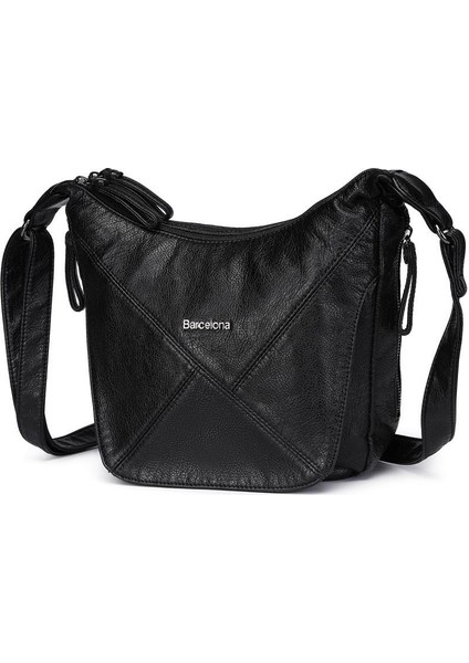 Yıkama Deri Askılı Postacı Kadın Çantası 21K Barcelona 1896 modelleri