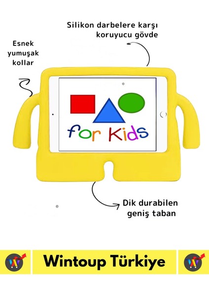 Premium Apple Ipad 7.8.9. Nesil 10.2 Inch Silikon Yumuşak Tutacaklı Tam Koruma Çocuk Tablet Kılıfı