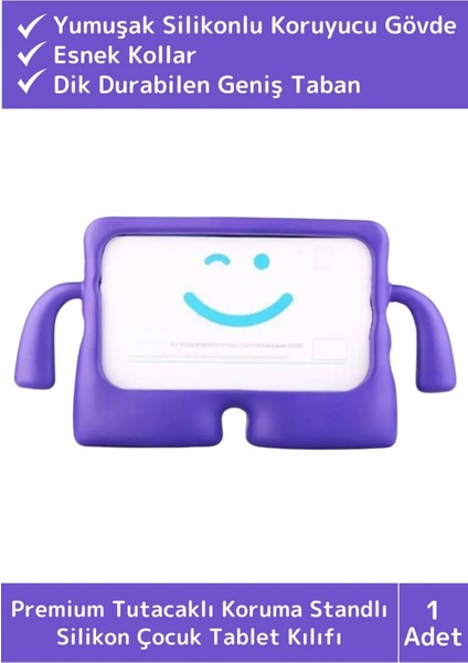 Premium Apple Samsung Uyumlu 11 Inch Silikon Yumuşak Tutacaklı Tam Koruma Kids Çocuk Tablet Kılıfı