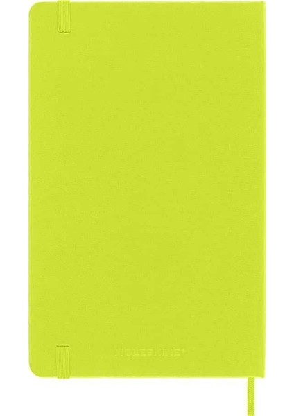 Sert Kapak Çizgili Defter L Boy 13X21 cm 192 Sayfa Limon Yeşili