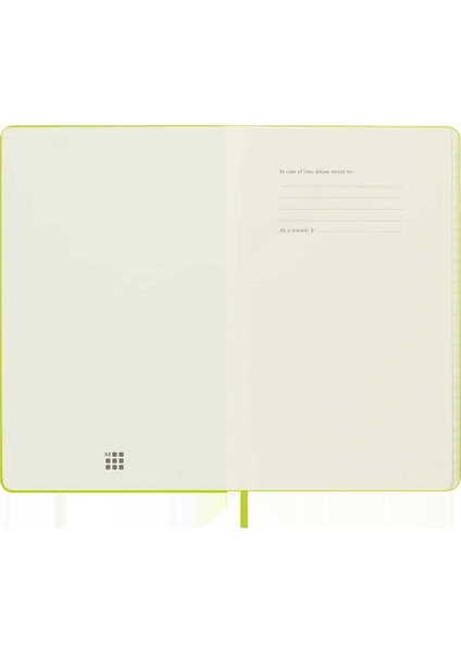 Sert Kapak Çizgili Defter L Boy 13X21 cm 192 Sayfa Limon Yeşili