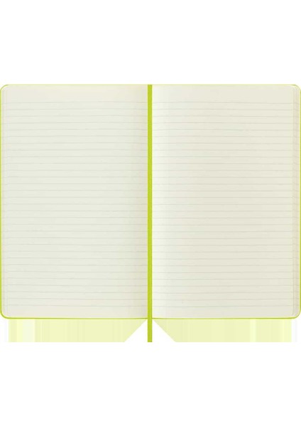 Sert Kapak Çizgili Defter L Boy 13X21 cm 192 Sayfa Limon Yeşili