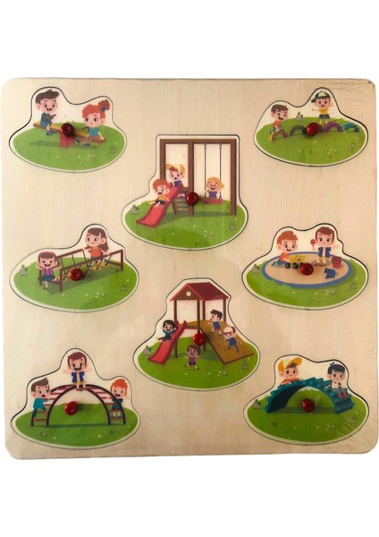 Parkımız Puzzle Kulplu 33X33 cm Anaokulu Malzemeleri