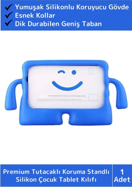 Premium Apple Samsung Uyumlu 8.7 Inch Silikon Yumuşak Tutacaklı Tam Koruma Çocuk Tablet Kılıfı
