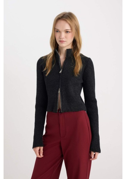 Slim Fit Dar Kesim Yarım Balıkçı Yaka Triko Hırka A5607AX24WN fırsatları