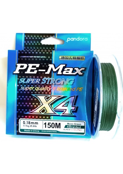 Pe-Max 4 x Moss Green Örgü Ip Olta Misinası 150MT
