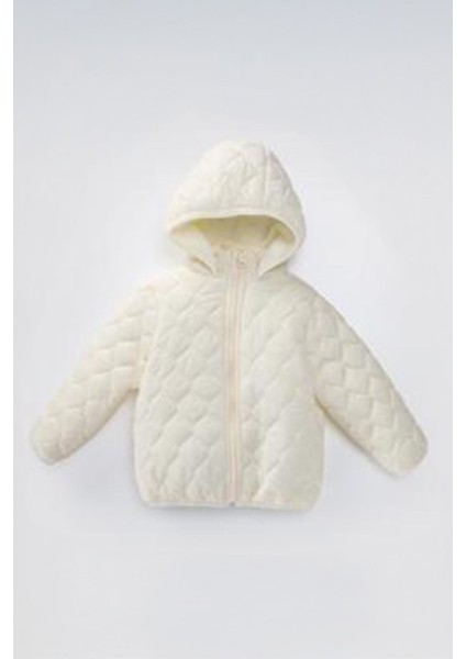 ( 1 - 10 Yaş ) Kapitone Içi Welsoft unisex Çocuk kaban - Ekru