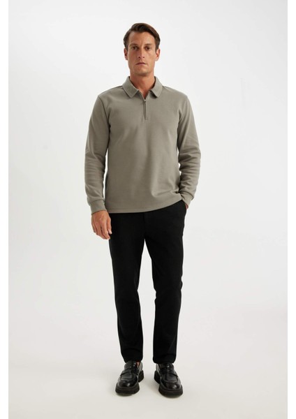 Kumaş Pantolon Tailored Regular Fit Basic Düz Cepli Düz Paça D3707AX24AU