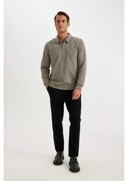 Kumaş Pantolon Tailored Regular Fit Basic Düz Cepli Düz Paça D3707AX24AU
