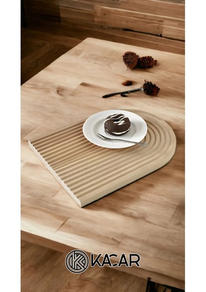 Lüx Bambu Dalgalı Sunum Tabağı Dekoratif Sunum Tahtası Kesme Tahtası Gökkuşağı Sunumluk fiyatları