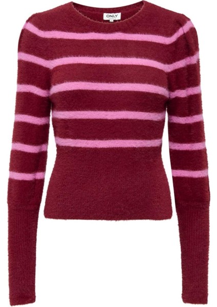 Onlpıumo Ls Puff Strıpe O-Neck cc Knt KIRMIZI15324211