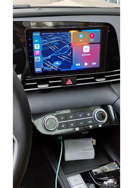 Hyundai Elantra 2021-2024 Android Kablosuz Carplay Navigasyon Multimedya 9 Inch Ekran 4G Ram + 32GB Hafıza Çerçeveli ve arka görüş kameralı