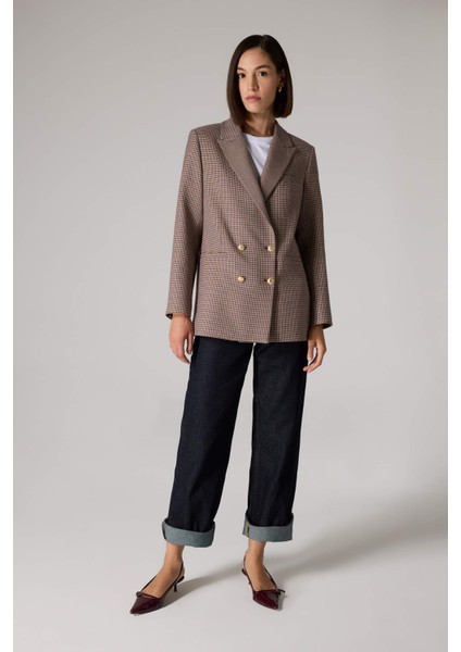 Sorbe x DeFacto Regular Fit Ceket Yaka Desenli Düğmeli Blazer Ceket D9883Ax24AU modelleri