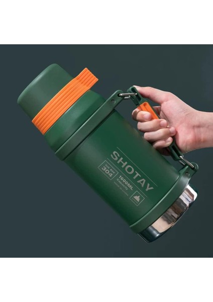 Çelik Termos Camper Large 1600ML Haki