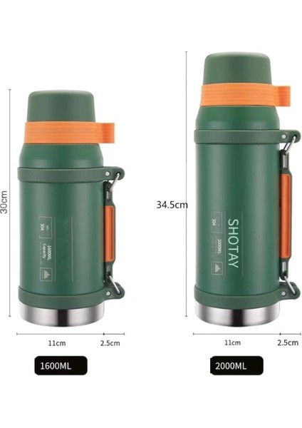 Çelik Termos Camper Large 1600ML Haki