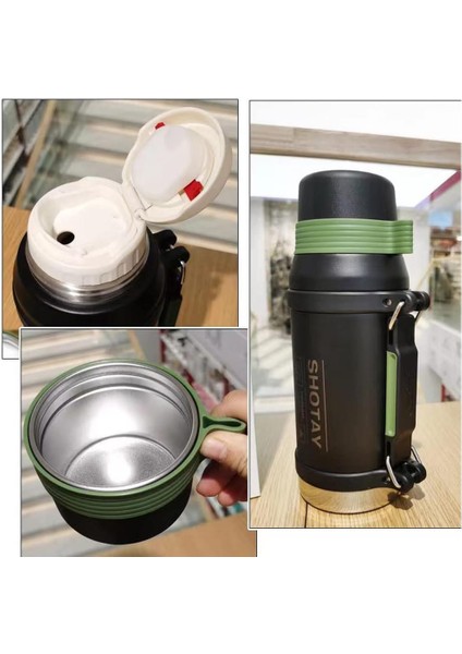 Çelik Termos Camper Large 1600ML Siyah