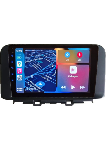 Hyundai Kona 2018-2023 Yıl Android Kablosuz Carplay Navigasyon Multimedya 9 Inch Ekran 4G Ram +64GB Hafıza Çerçeveli ve arka görüş kameralı