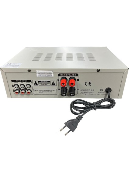 BT-602 80 Watt 2 Bölge 220V Silver Stereo Amfi Sd ve USB Girişli Ac 220V 20HZ-20KHZ