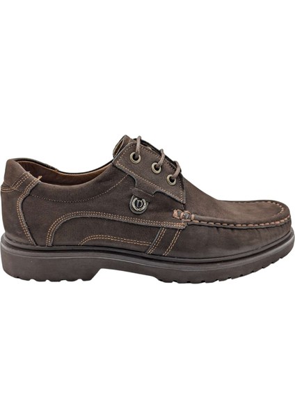 Derimas 2601 Brumel Nubuk Deri Ayakkabı - Derimas 2061 - Kahverengi - Bağlı - 41