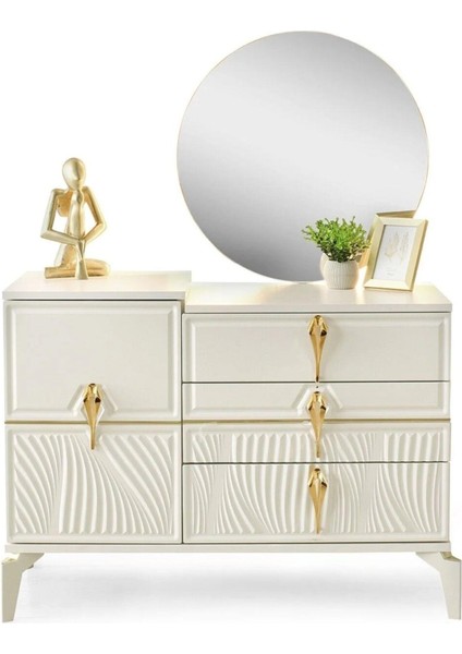 Bükreş Şifonyer-Makyaj Masası-Işıklı Aynalı-Mdf-Aytaşı-Ücretsiz Nakliye