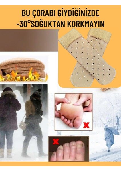 Kadın Içi Peluşlu Çorap Kalın Kışlık Termal Polar Çorap Içi Polarlı Peluş Çorap Tek Çift indirimleri