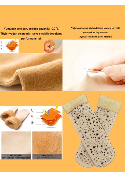 Kadın Içi Peluşlu Çorap Kalın Kışlık Termal Polar Çorap Içi Polarlı Peluş Çorap Tek Çift fırsatları