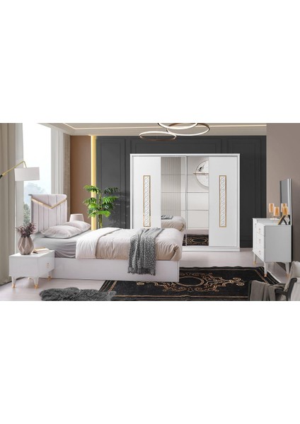 Palermo Şifonyer-Makyaj Masası- Aynalı-Beyaz fırsatları