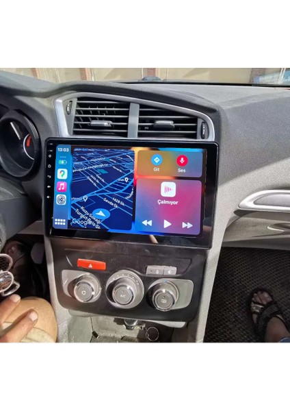 Citroen C4 2011-2017 Yıl Android Sürüm 13 Kablosuz Carplay Navigasyon Multimedya 10 Inç Ekran 4G Ram +64GB Hafıza Çerçeve ve Arka Görüş Kamerası ile
