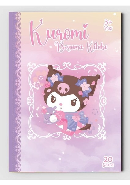 Kuromi, Çocuklar Için Boyama Kitabı, (+20), (Tam Sayfa Resimli Boyama Kitabı) + Maske