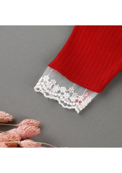 Çiçek ve Dantel Detaylı Fistolu 2'li Kız Takım