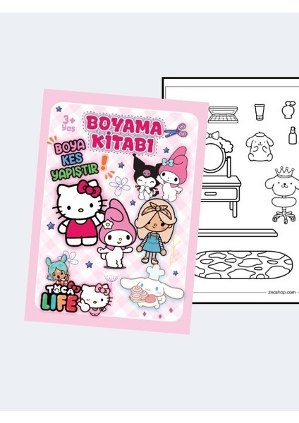 My Melody ve Arkadaşları, Toca Boca Çocuklar Için Boyama Kitabı (20 Tam Sayfa Resimli Boyama Kitabı)