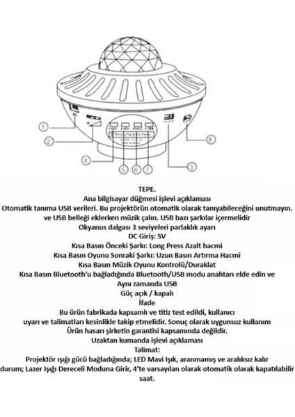 LED Yıldız Galaxy Projektör Gece Yıldızlı Gökyüzü Lamba Dahili Bluetooth Hoparlör Gece Lambası fırsatları