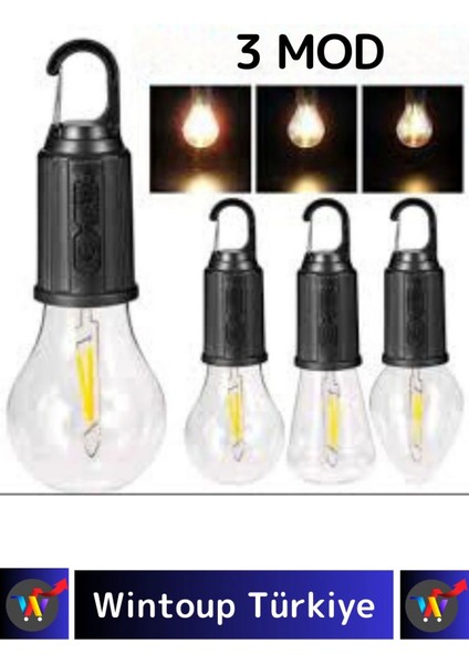 Premium 3 Modlu Suya Dayanıklı Kablosuz Askılı Kırılmaz Kamp Aydınlatma Şarjlı Taşınabilir LED Ampul fırsatları