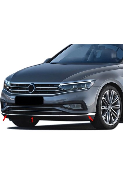 Vw Passat 3c B8,5 Krom Ön Tampon Alt Çıta 3 Prç. 2019 Ve Üzeri P.Çelik