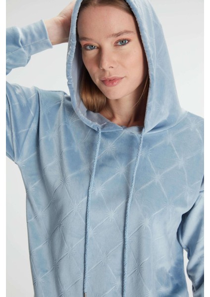 Aria's Closet Kapüşonlu Uzun Kol Sweatshirt Pijama Takımı