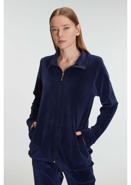 Aria's Closet Pamuklu Fermuarlı Sweatshirt Pantolon Pijama Takımı