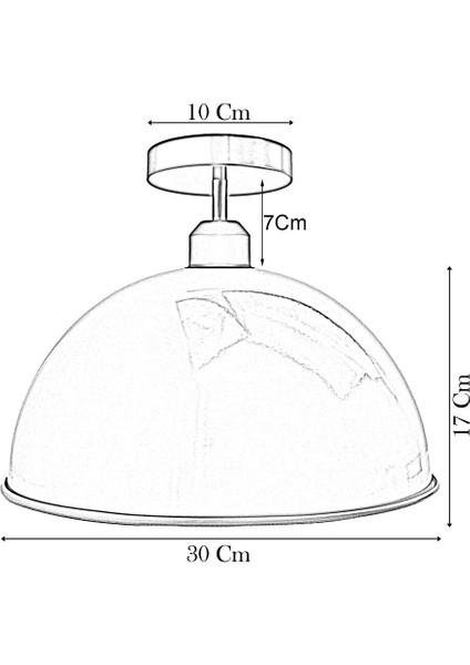 Vintage1,Modern1,Retro1,Rustik Beyaz 1xe27 Duylu Tekli Metal Plofonyer Avize Çap:30cm fiyatları