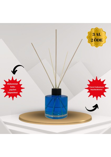 Okyanus Ferahlatıcı Koku Aromalı Dekoratif 120 ml Bambu Çubuklu Oda Kokusu